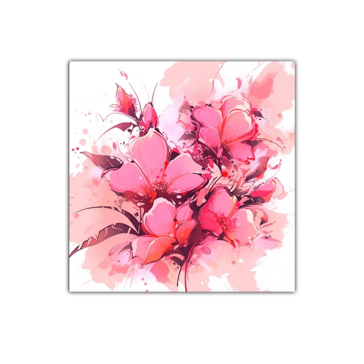 Cuadro floral en tonos rosas vibrantes para decorar — imagen principal