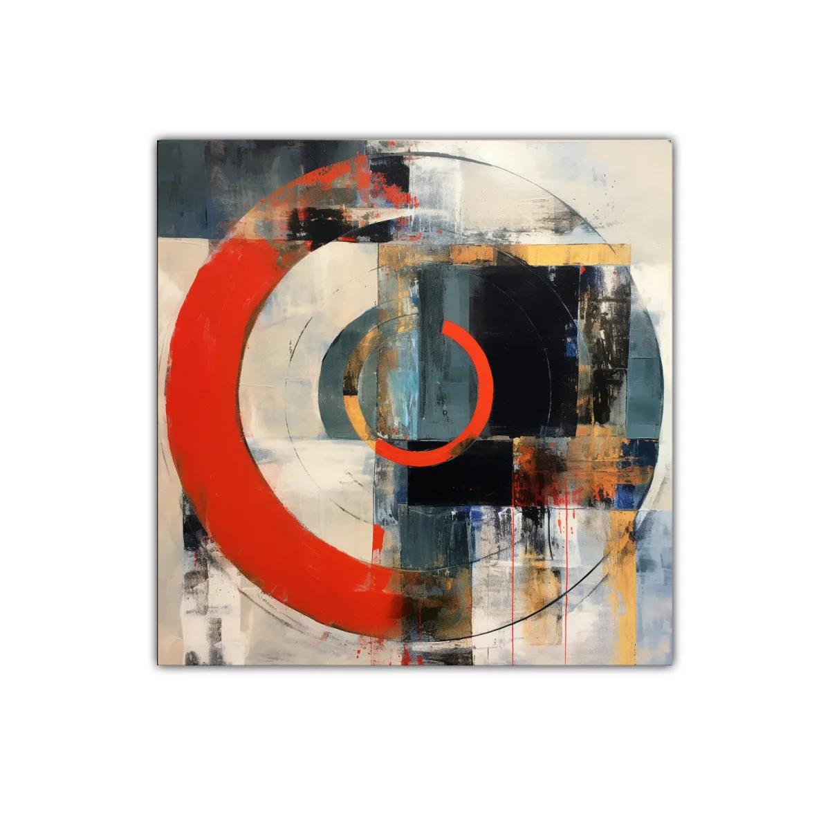 Composición abstracta con círculos y contraste vibrante