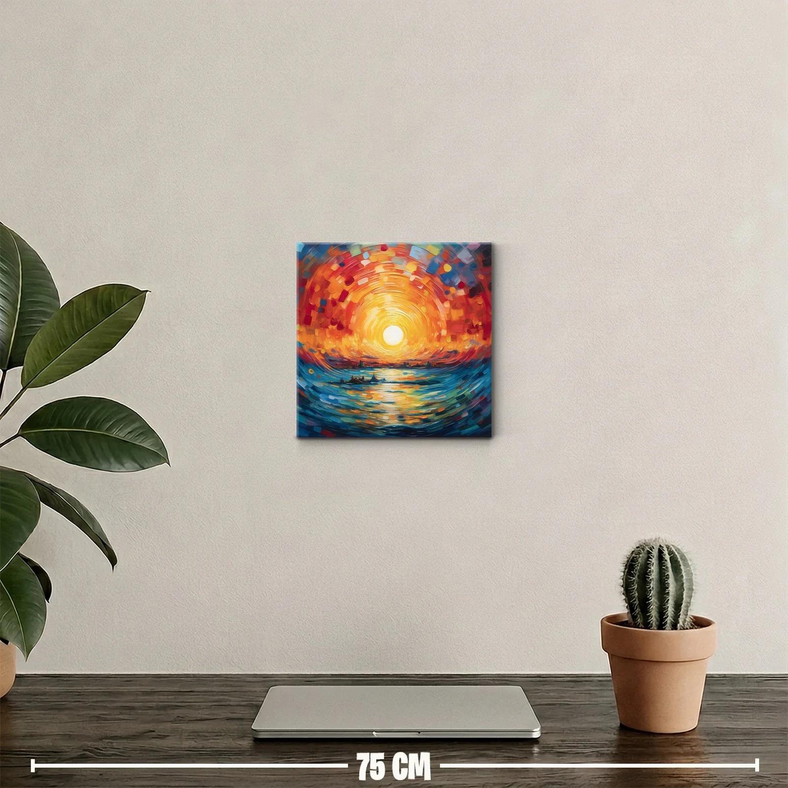 Explosión de color en bello atardecer sobre el mar — miniatura 2