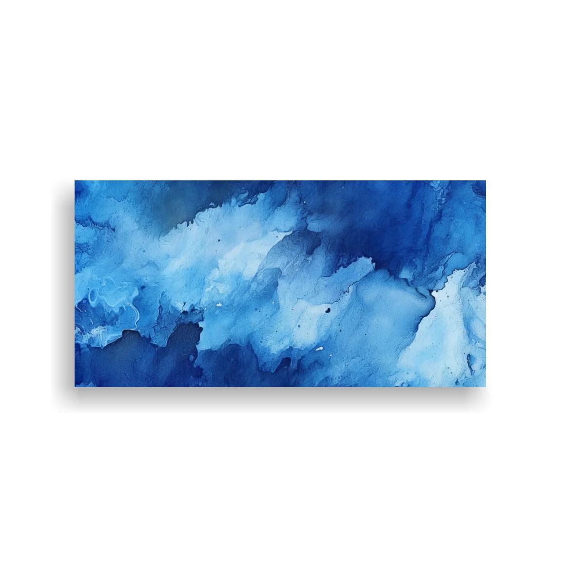 Cuadro mancha abstracta azul con efecto de agua