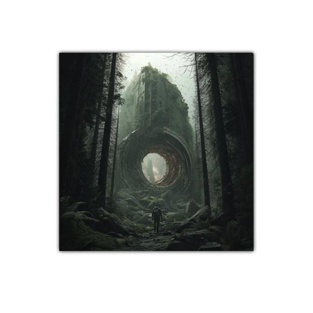 Aventura misteriosa en ruinas cubiertas de vegetación