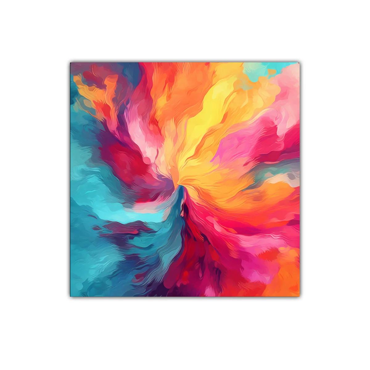 Cuadro abstracto con explosión de color vibrante — imagen principal