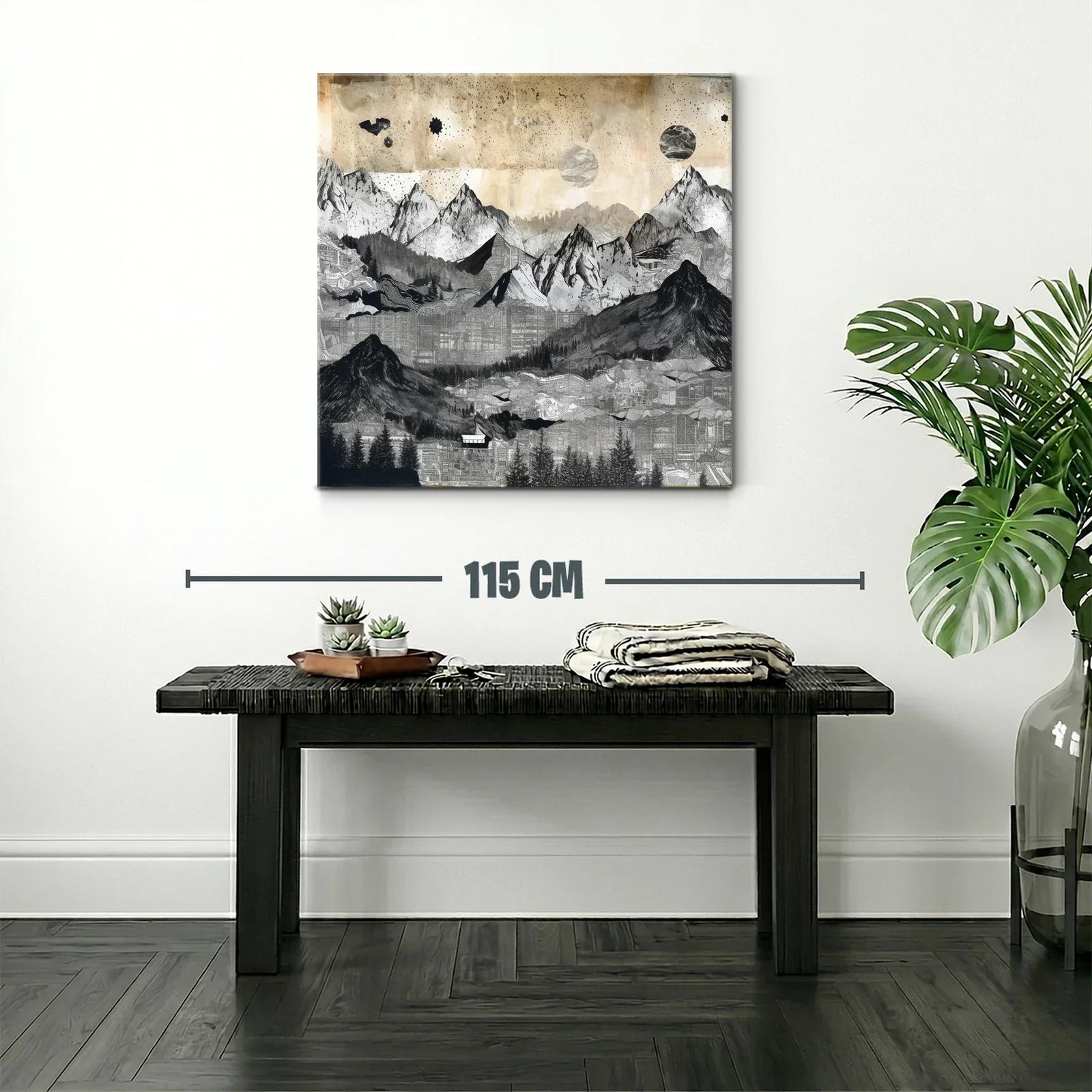 Montañas abstractas con contrastes en tonalidades neutras — miniatura 2