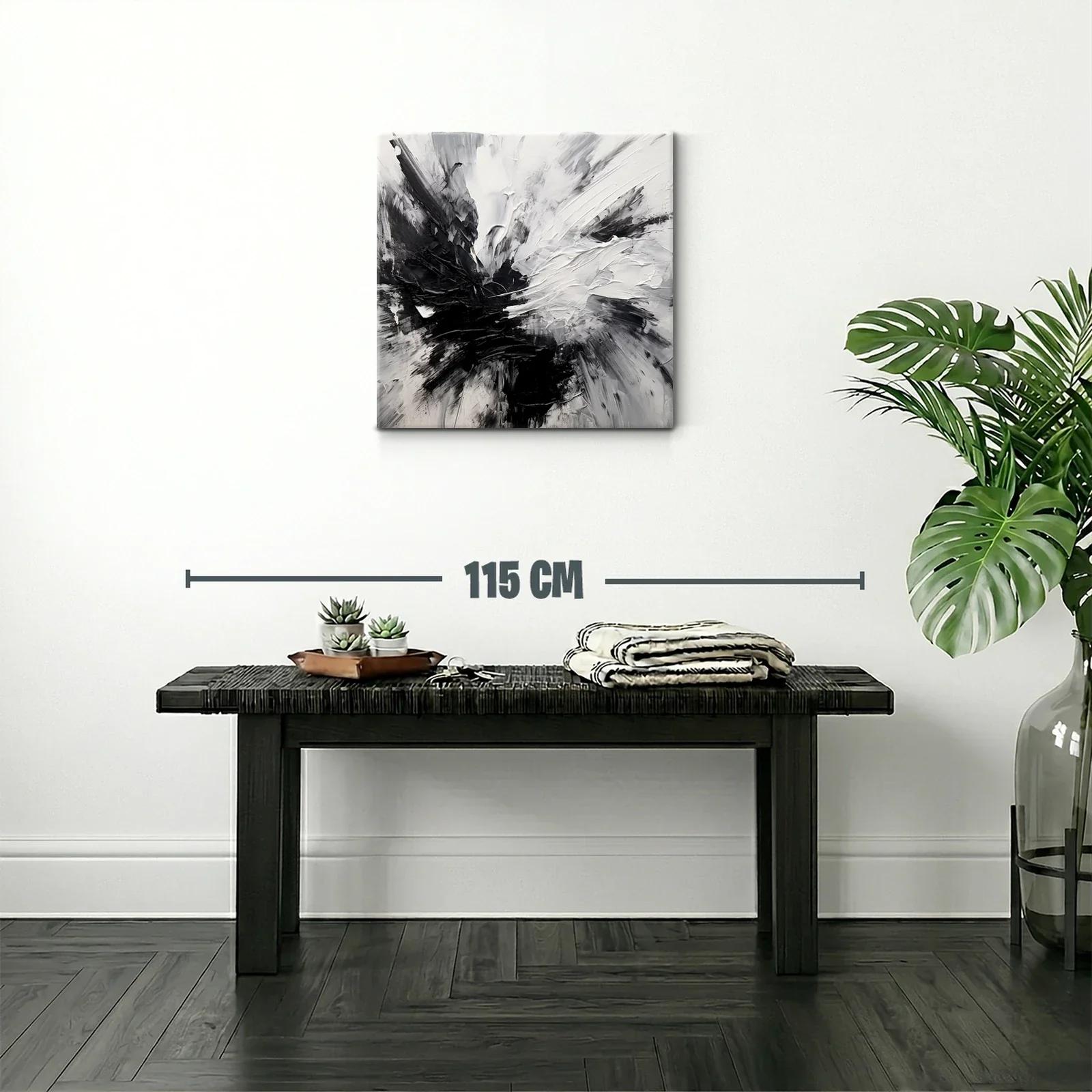 Composición abstracta en blanco y negro con textura dinámica — miniatura 2