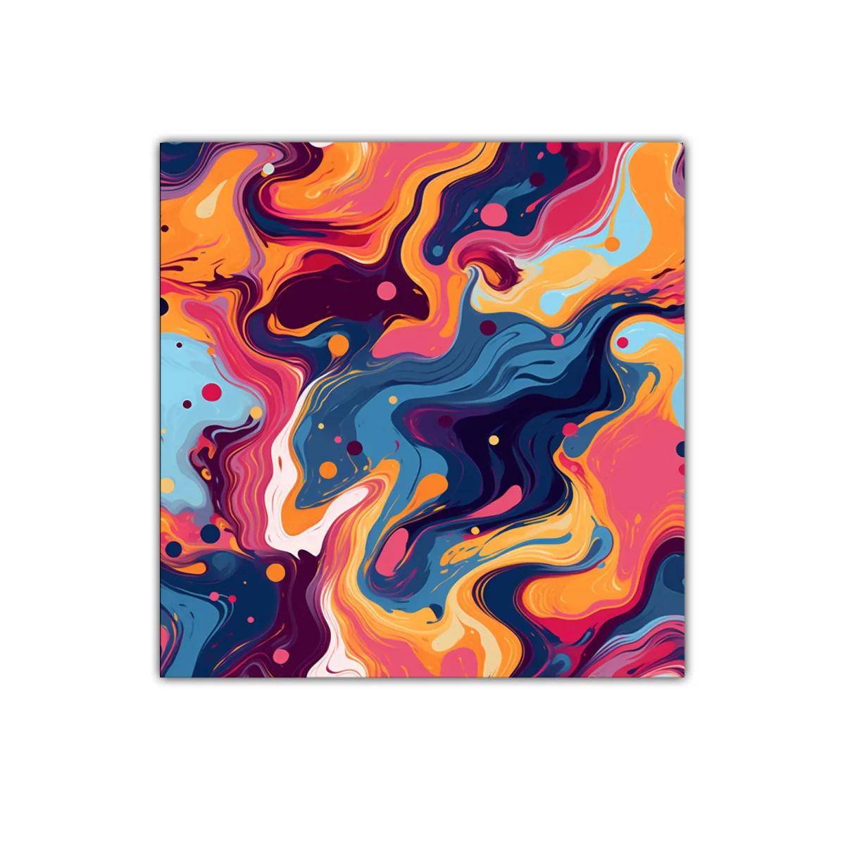 Cuadro abstracto con dinamismo y colores vibrantes