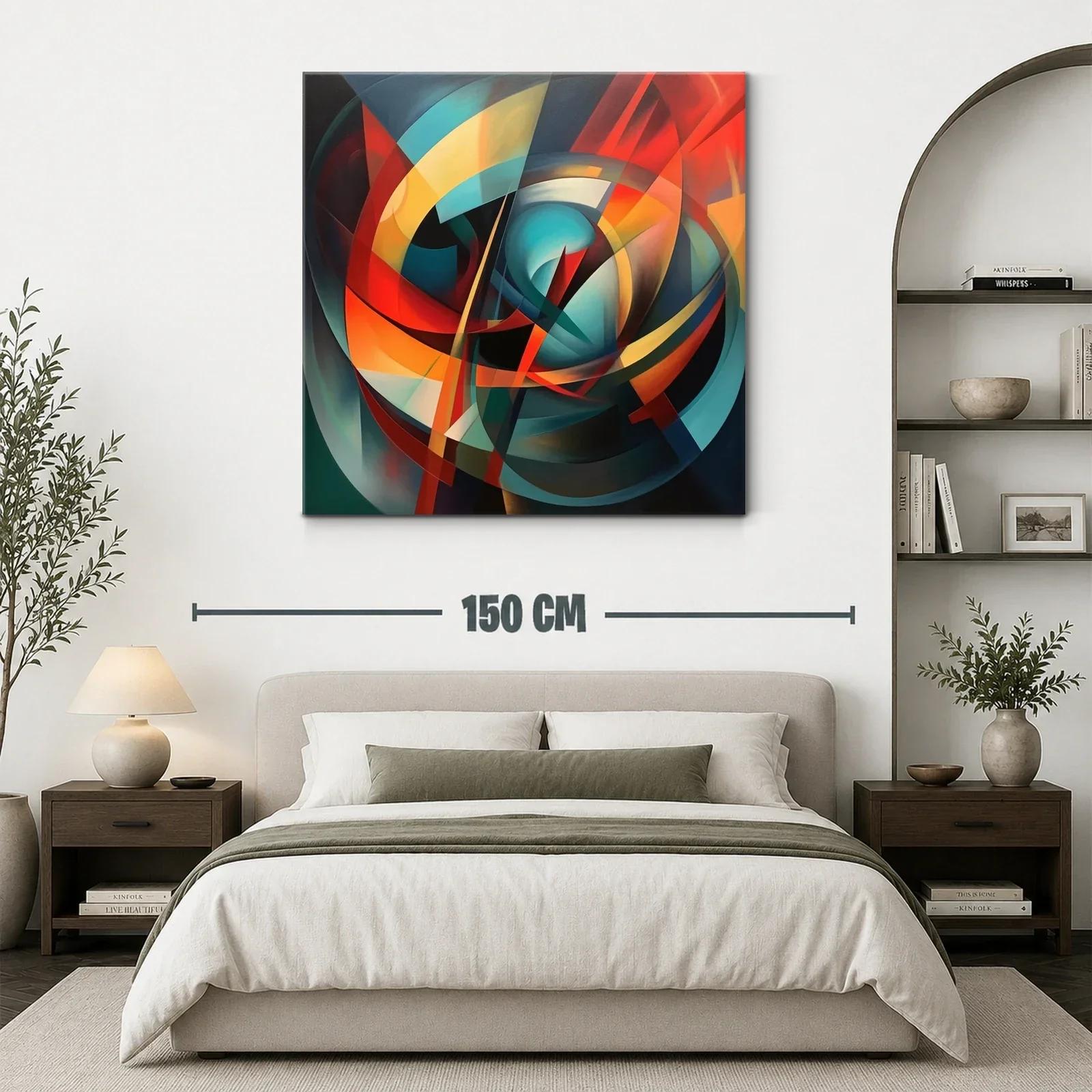 Composición abstracta vibrante con tonos cálidos y fríos — miniatura 3