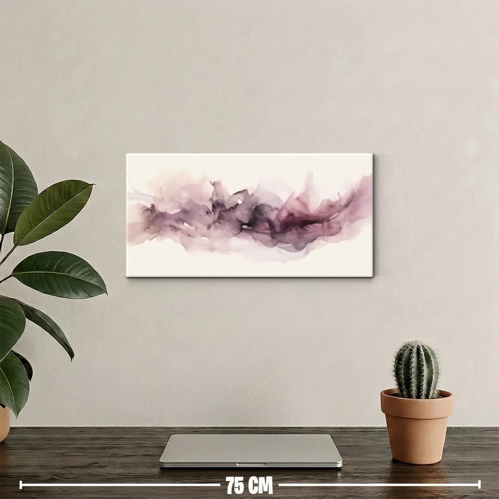 Cuadro nube de tinta malva con acumulación tonal central — miniatura 2