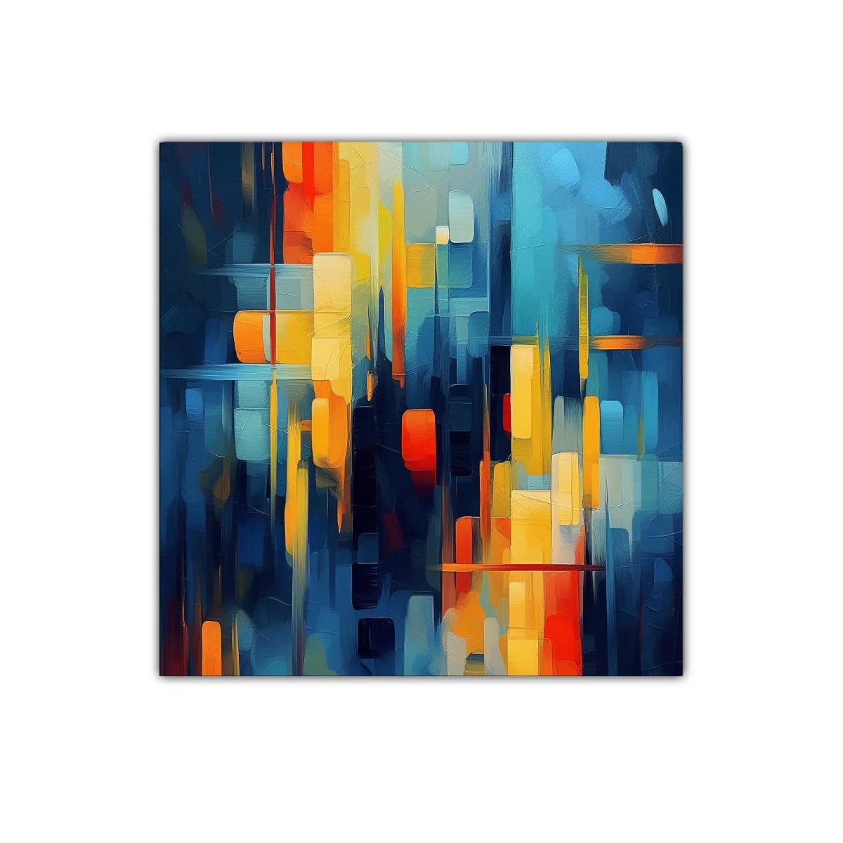 Composición abstracta vibrante con tonos cálidos y fríos — imagen principal