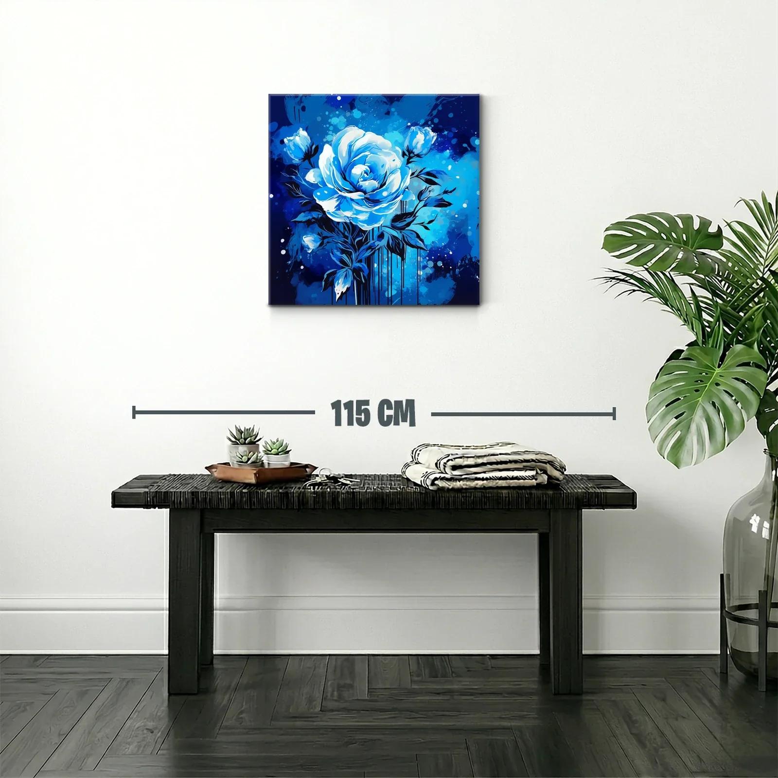 Rosa azul en composición vibrante con fondo dinámico — miniatura 2