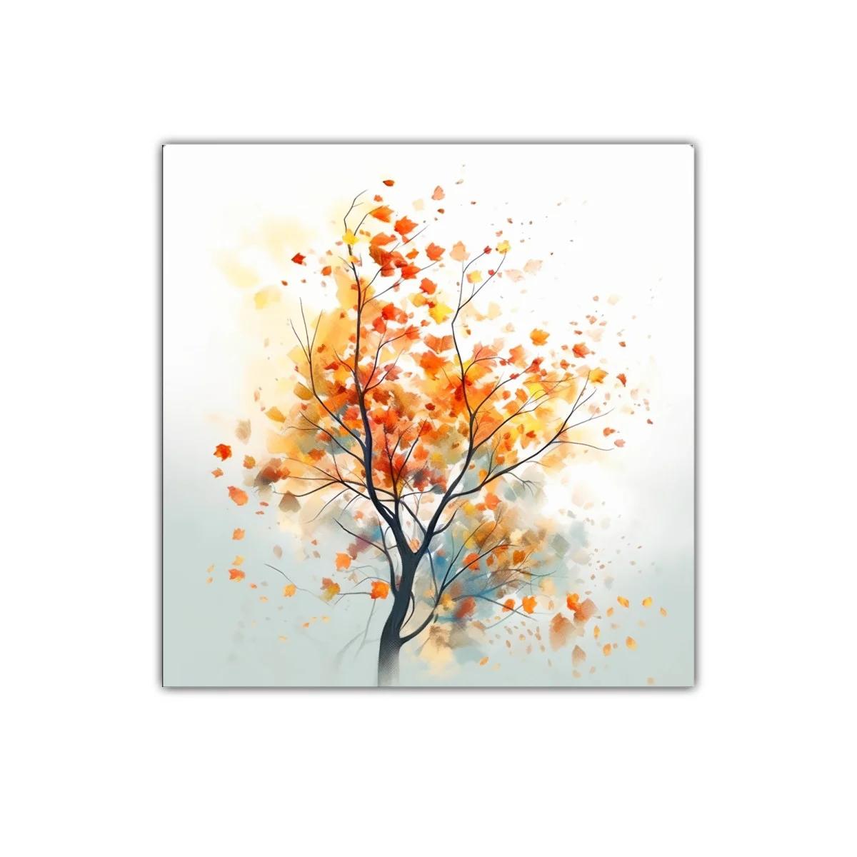 Cuadro decorativo árbol con hojas de otoño vibrante — miniatura 1