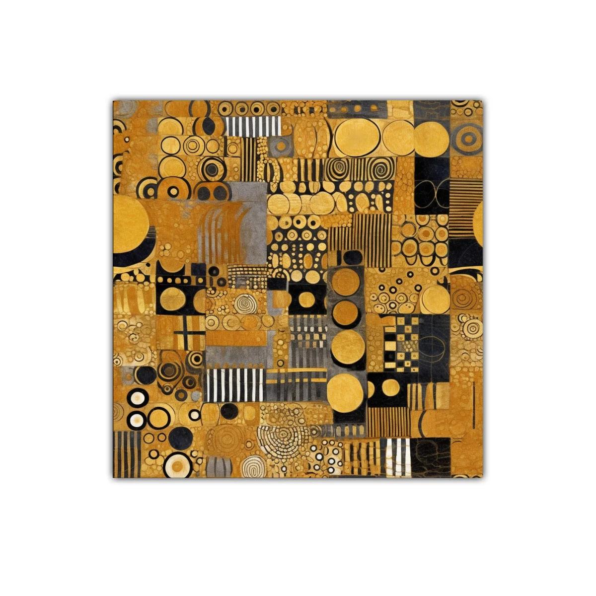 Cuadro decorativo de diseño abstracto en tonos dorados y negros