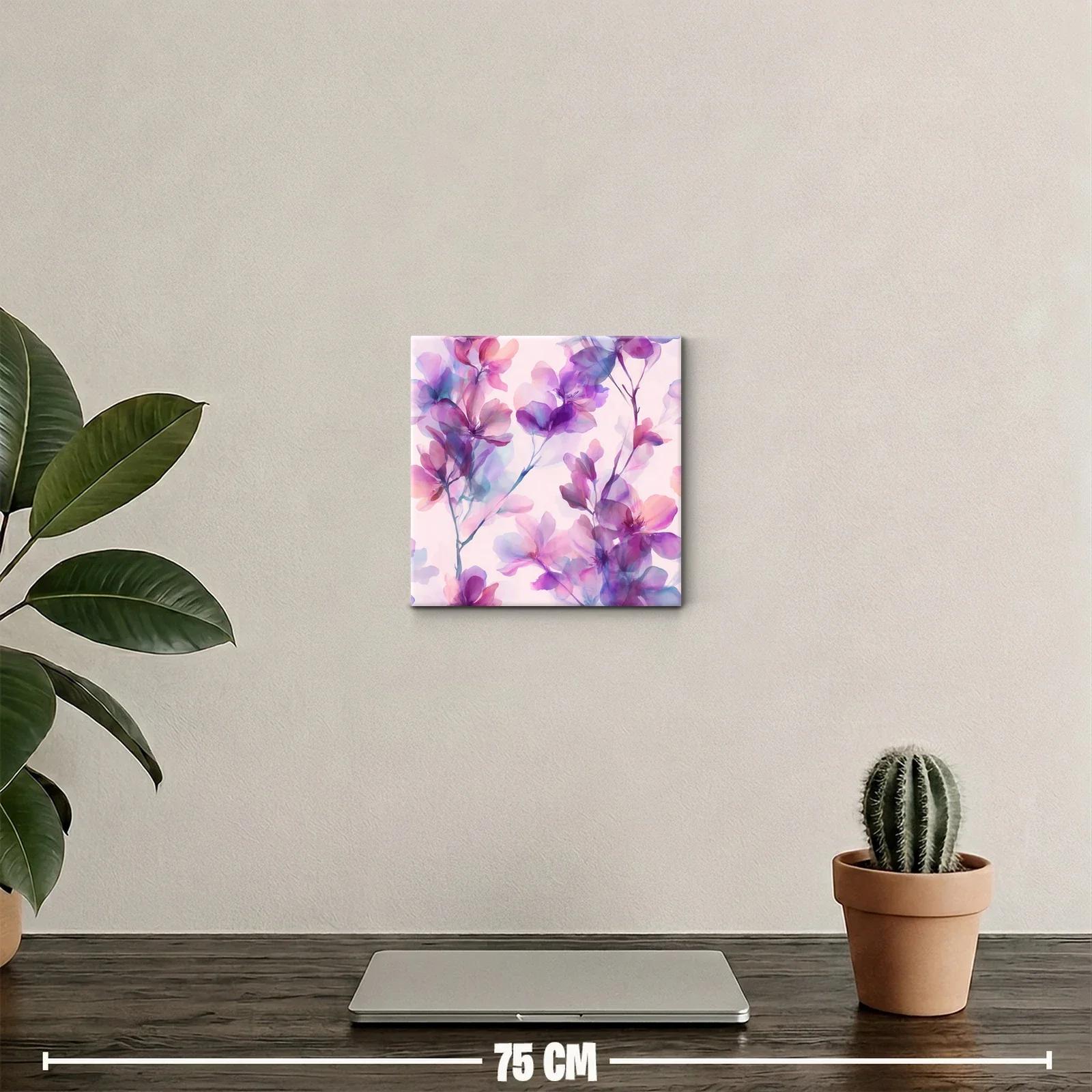 Cuadro floral en tonos violetas y rosas delicados — miniatura 2