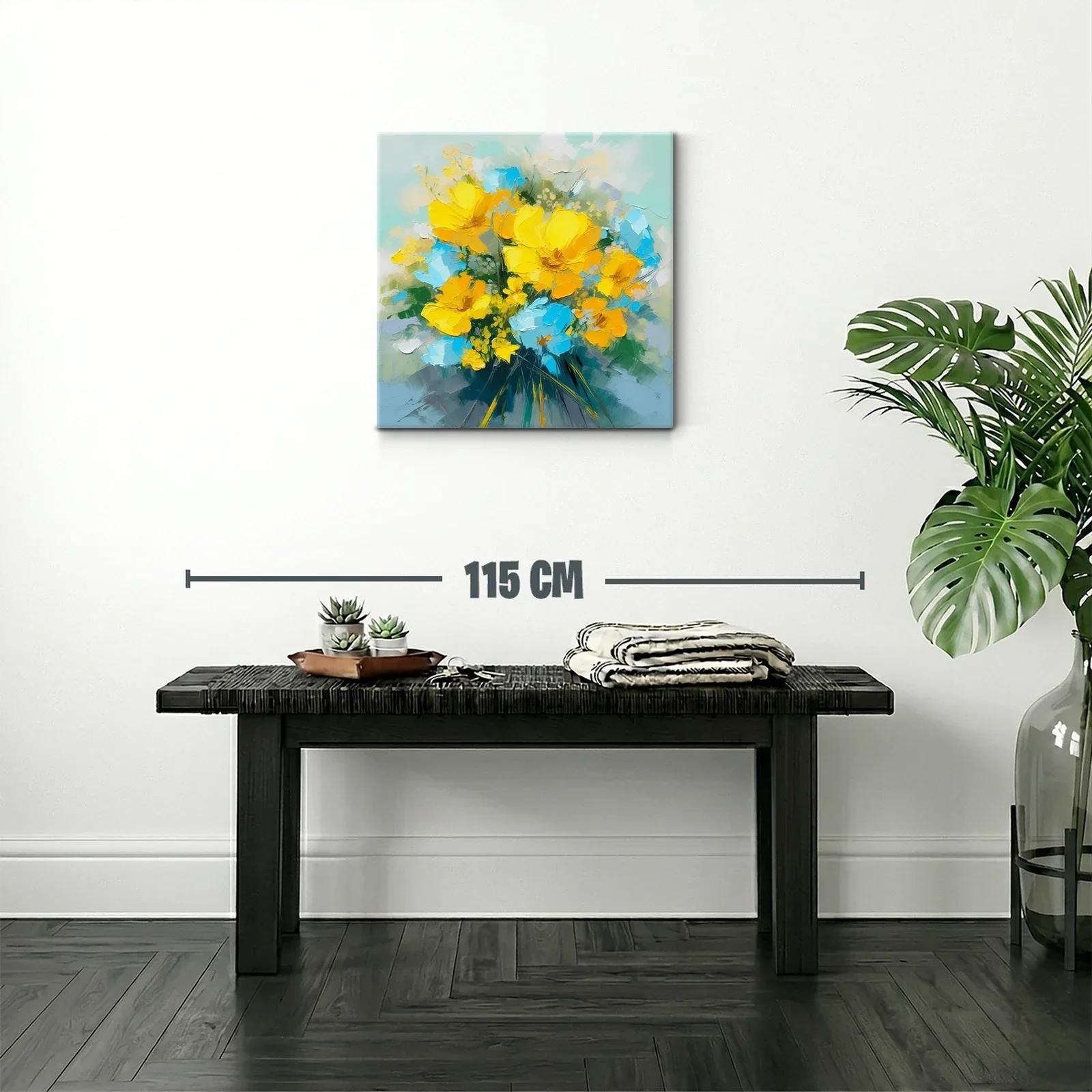 Brillante ramo de flores amarillas y azules vibrantes — miniatura 2