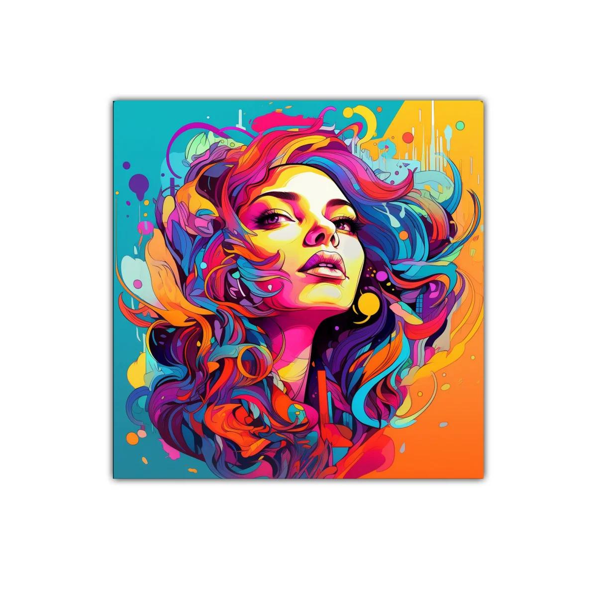 Retrato vibrante con explosión de color y estilo dinámico — imagen principal