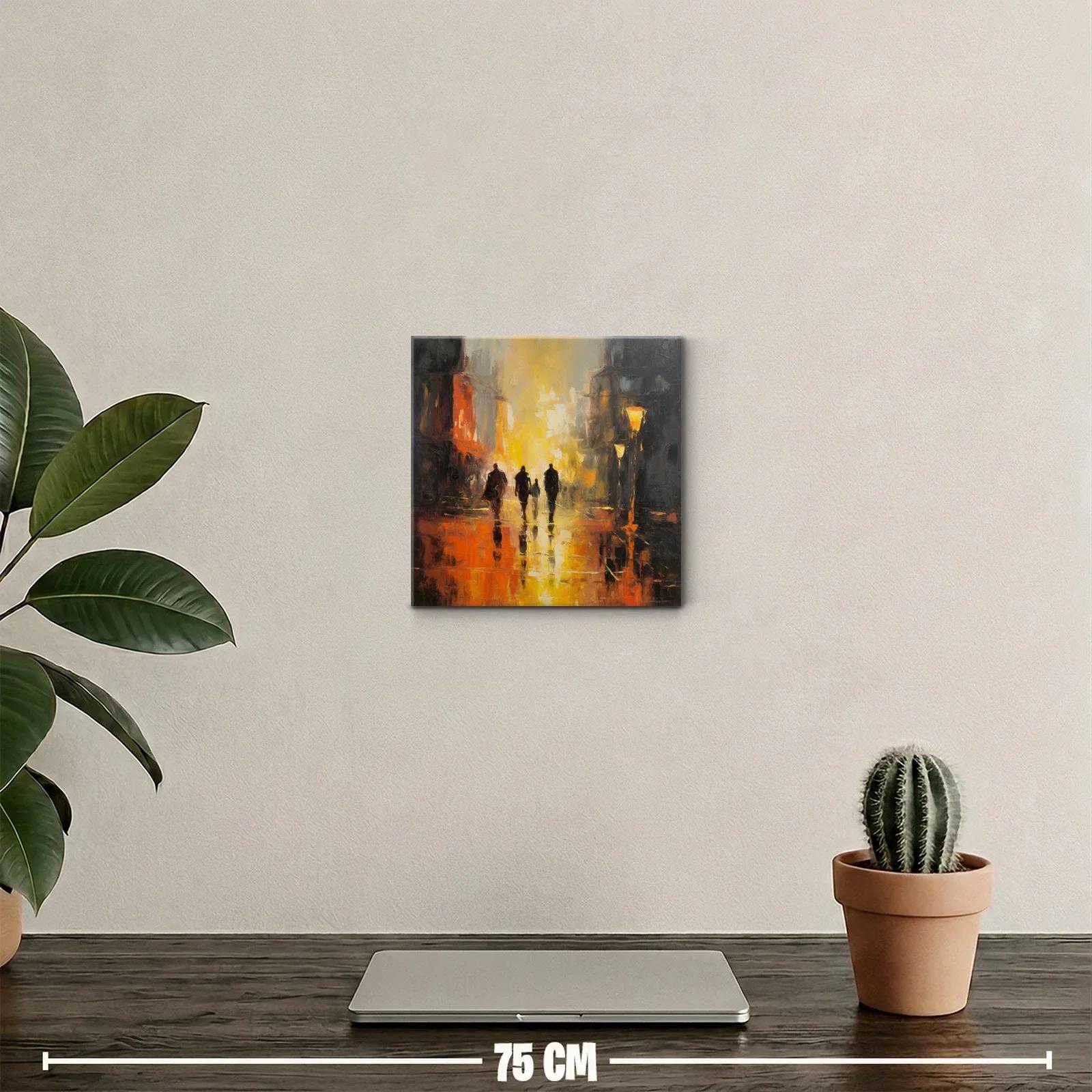 Atardecer Urbano con Siluetas Caminando entre Luces — miniatura 2
