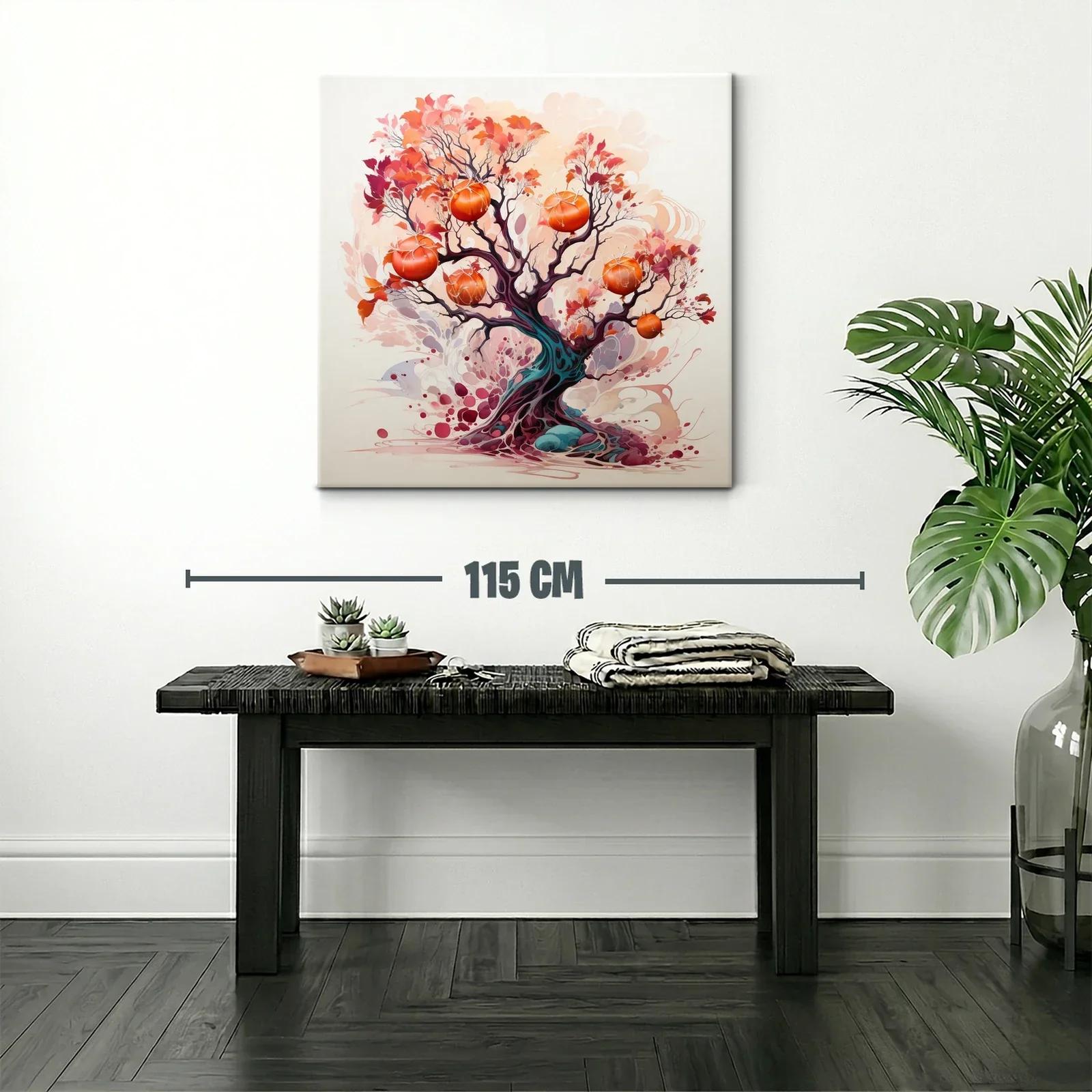 Árbol de frutos vibrantes en tonos cálidos y púrpuras — miniatura 2