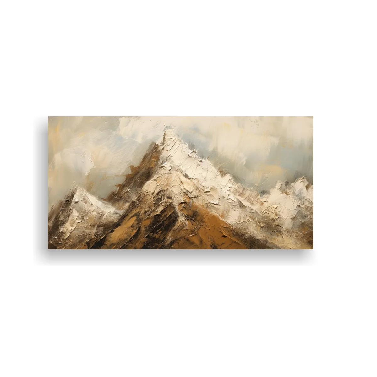 Cuadro montaña nevada con pincelada texturizada