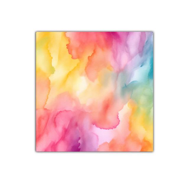 Cuadro decorativo con acuarela multicolor suave y fluida