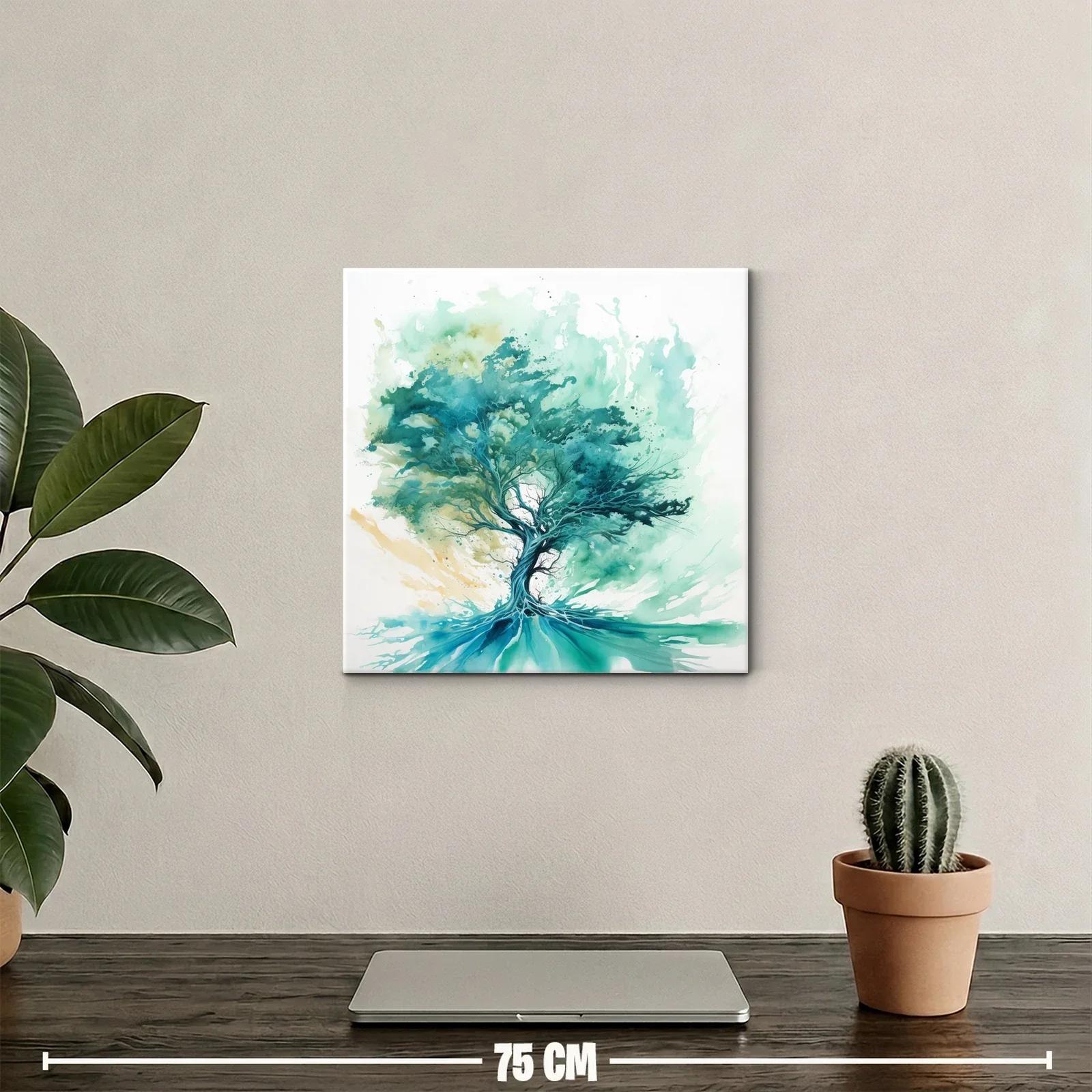 Árbol abstracto con tonos verdes y azules en movimiento — miniatura 2
