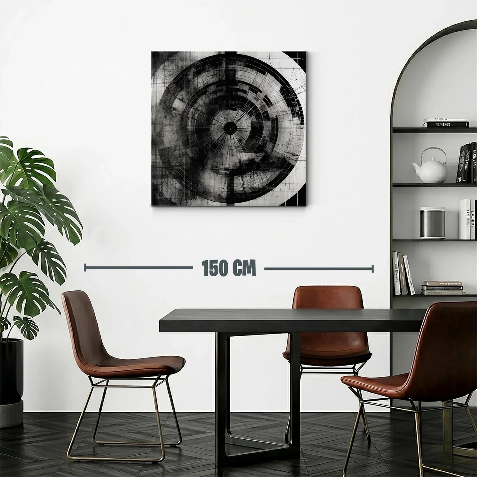 Diseño abstracto en círculos con tonos negros y grises — miniatura 2