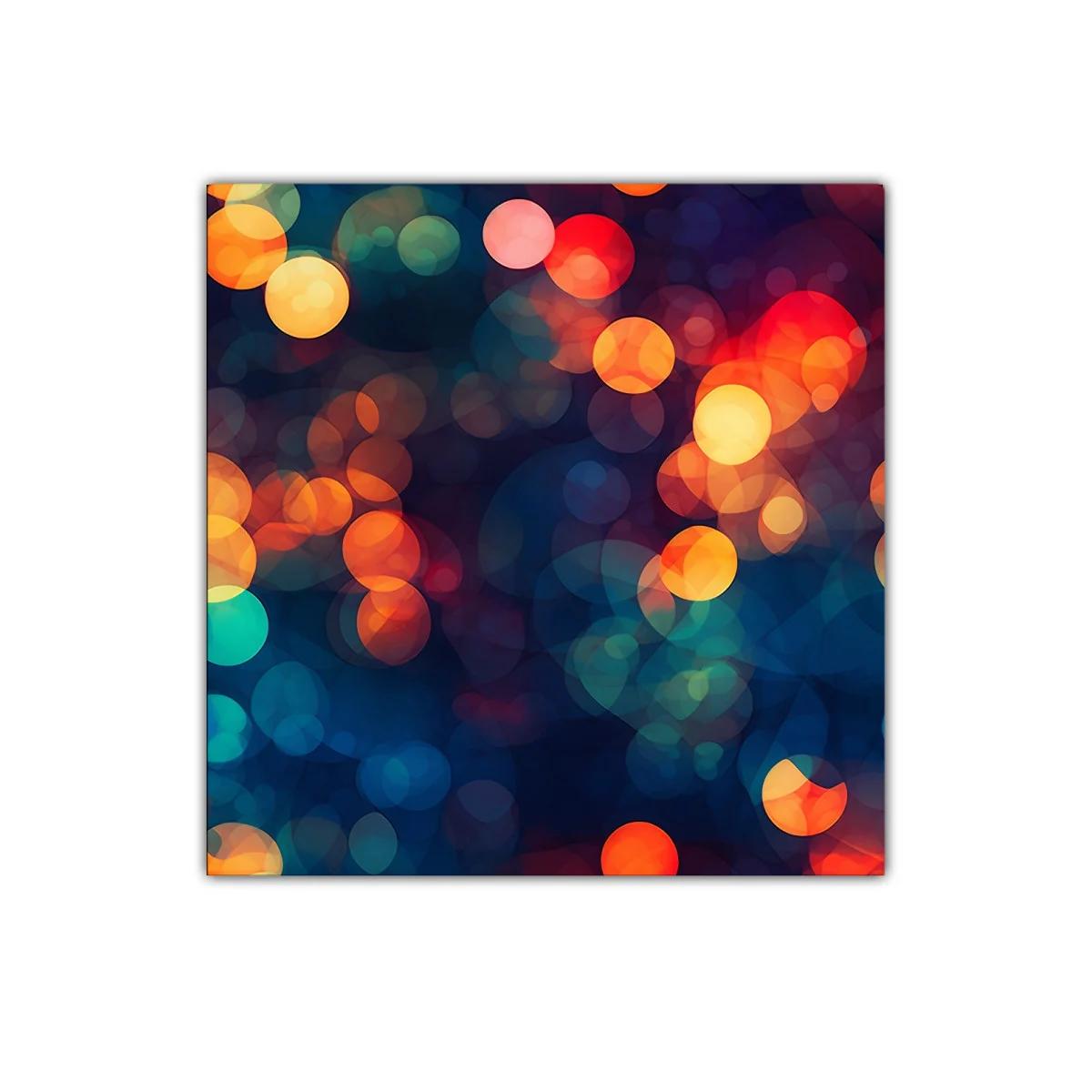 Cuadro decorativo con luces difusas en tonos cálidos y fríos — imagen principal