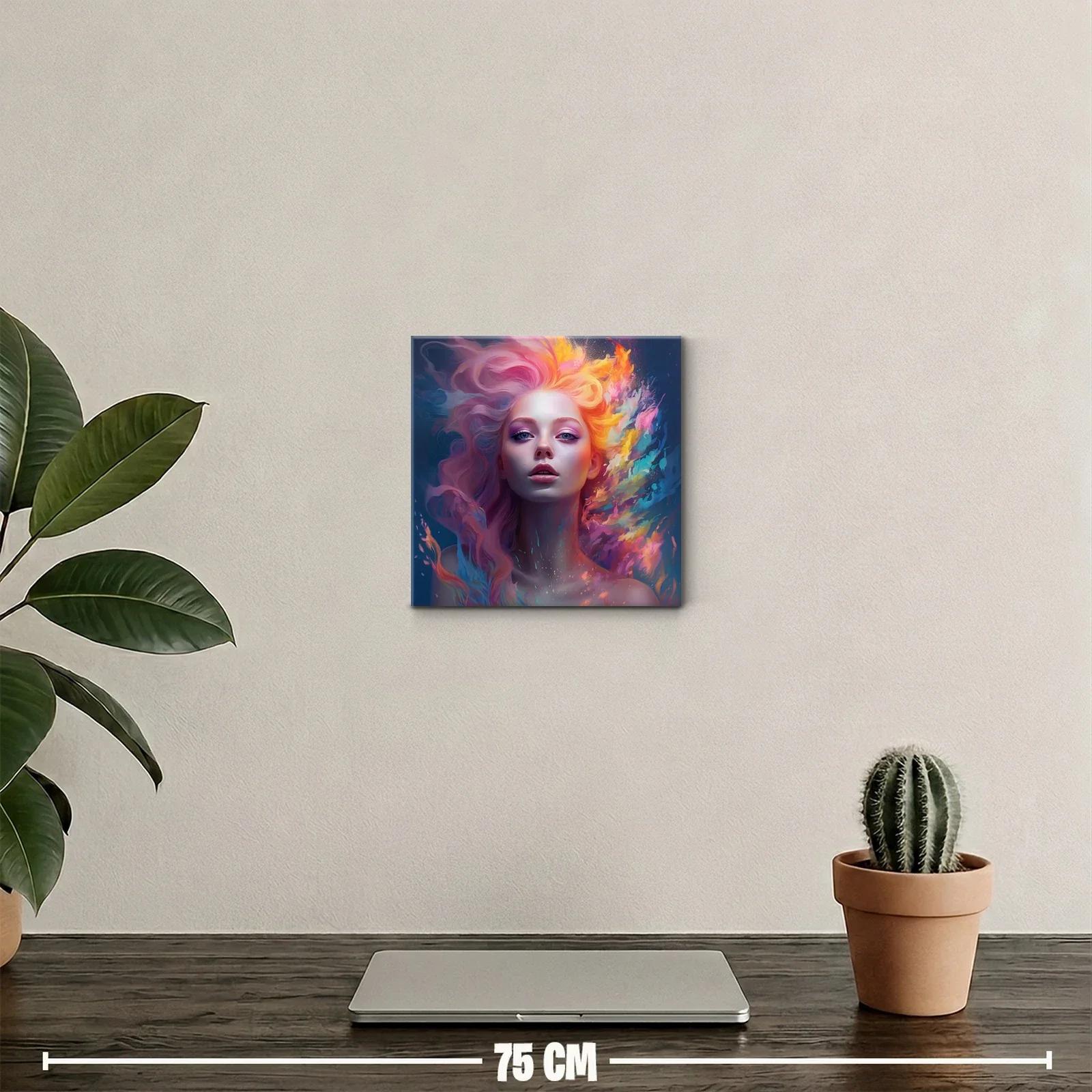 Retrato femenino con explosión de color y energía vibrante — miniatura 2