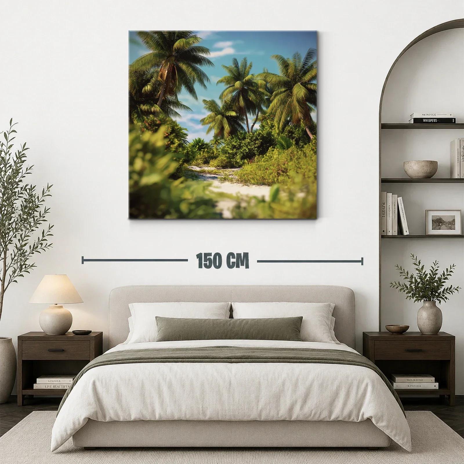 Paisaje tropical con palmeras y vegetación exuberante — miniatura 3