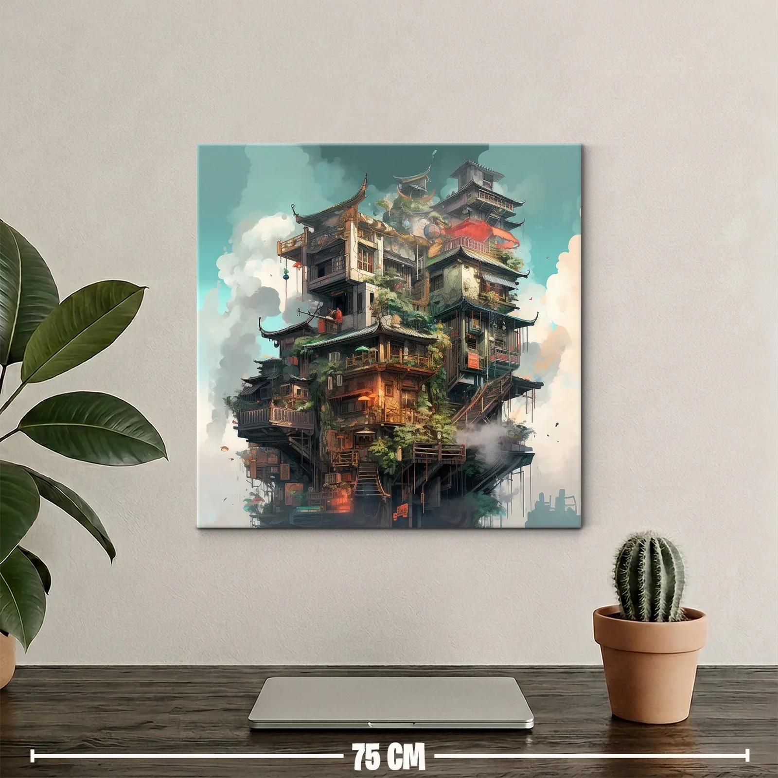 Impresionante arquitectura asiática entre nubes y plantas verdes — miniatura 2