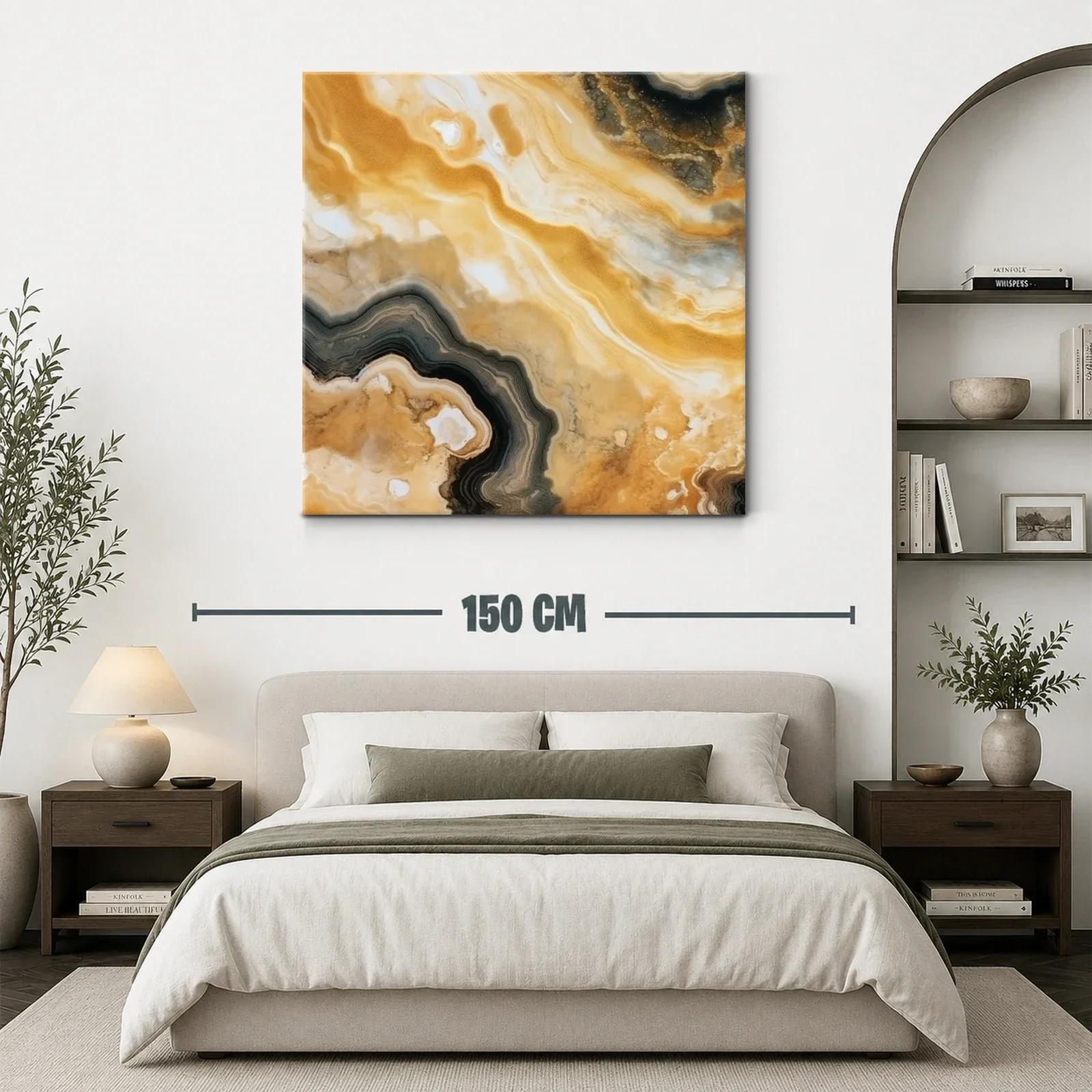 Arte abstracto con tonos cálidos y terrosos para interiores modernos — miniatura 3