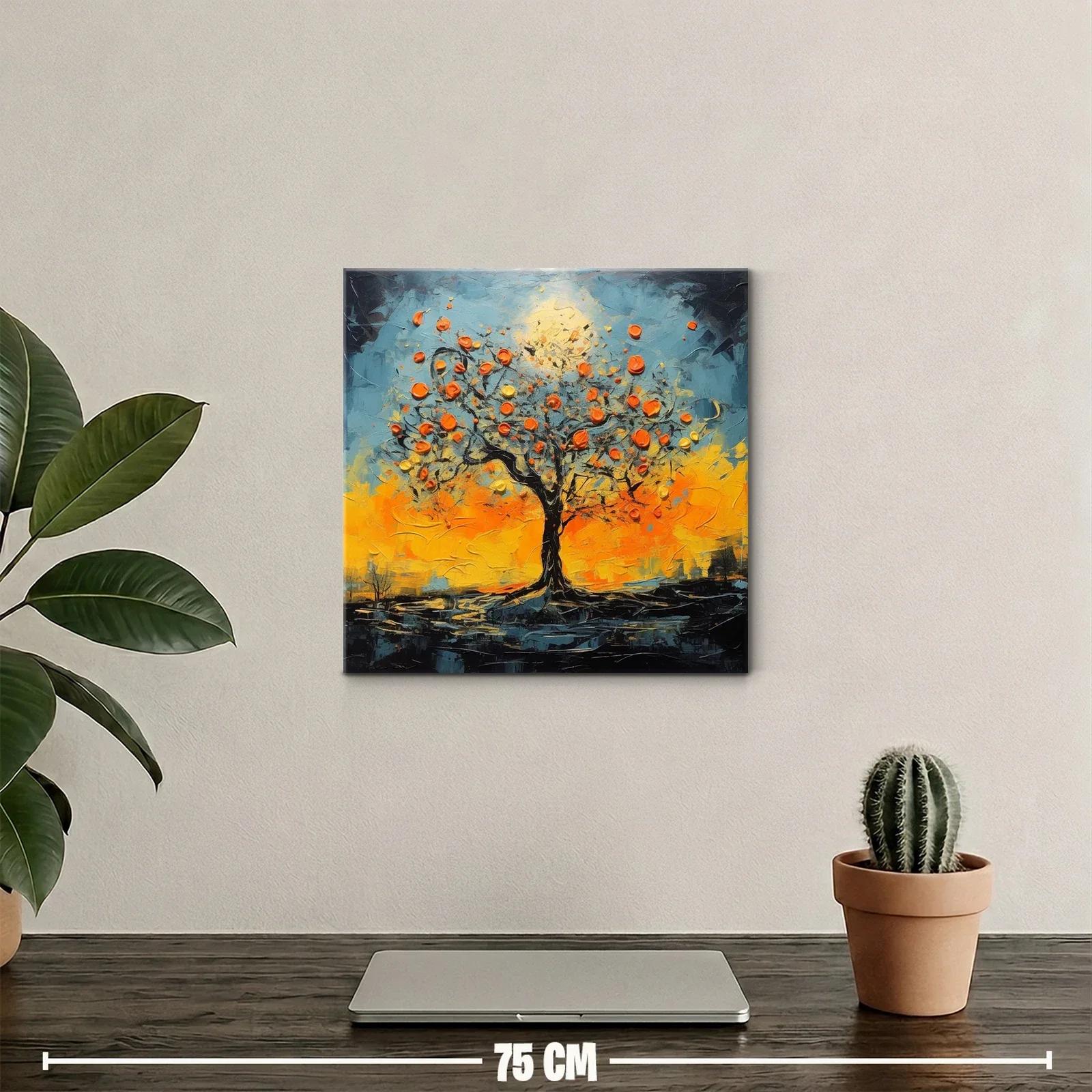 Árbol vibrante con frutos en contraste cálido y frío — miniatura 2