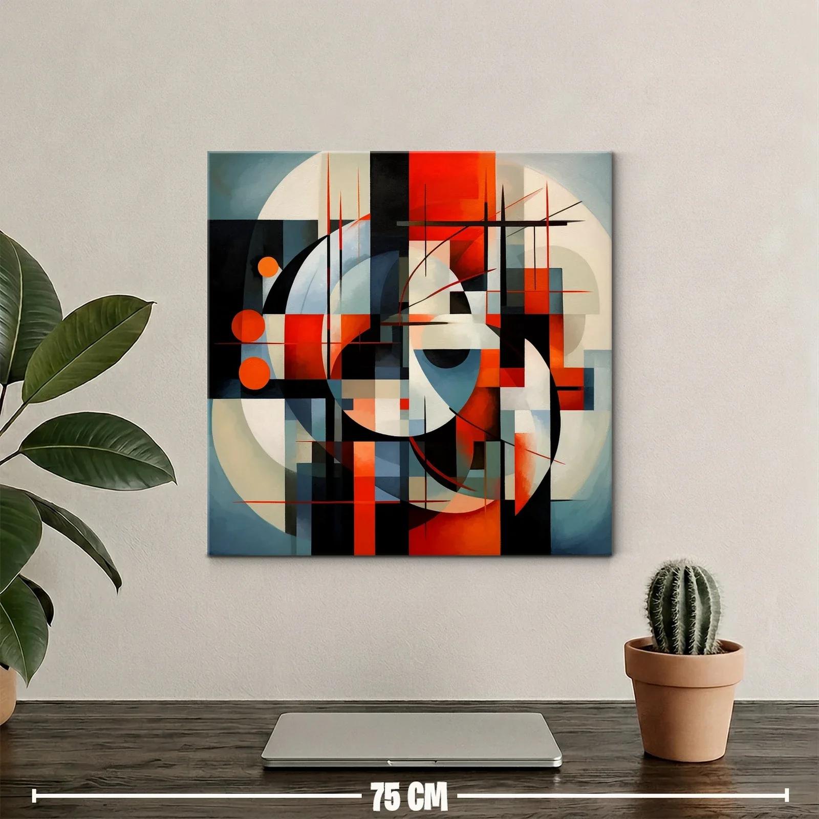 Composición abstracta en tonos rojos y azules vibrantes — miniatura 2