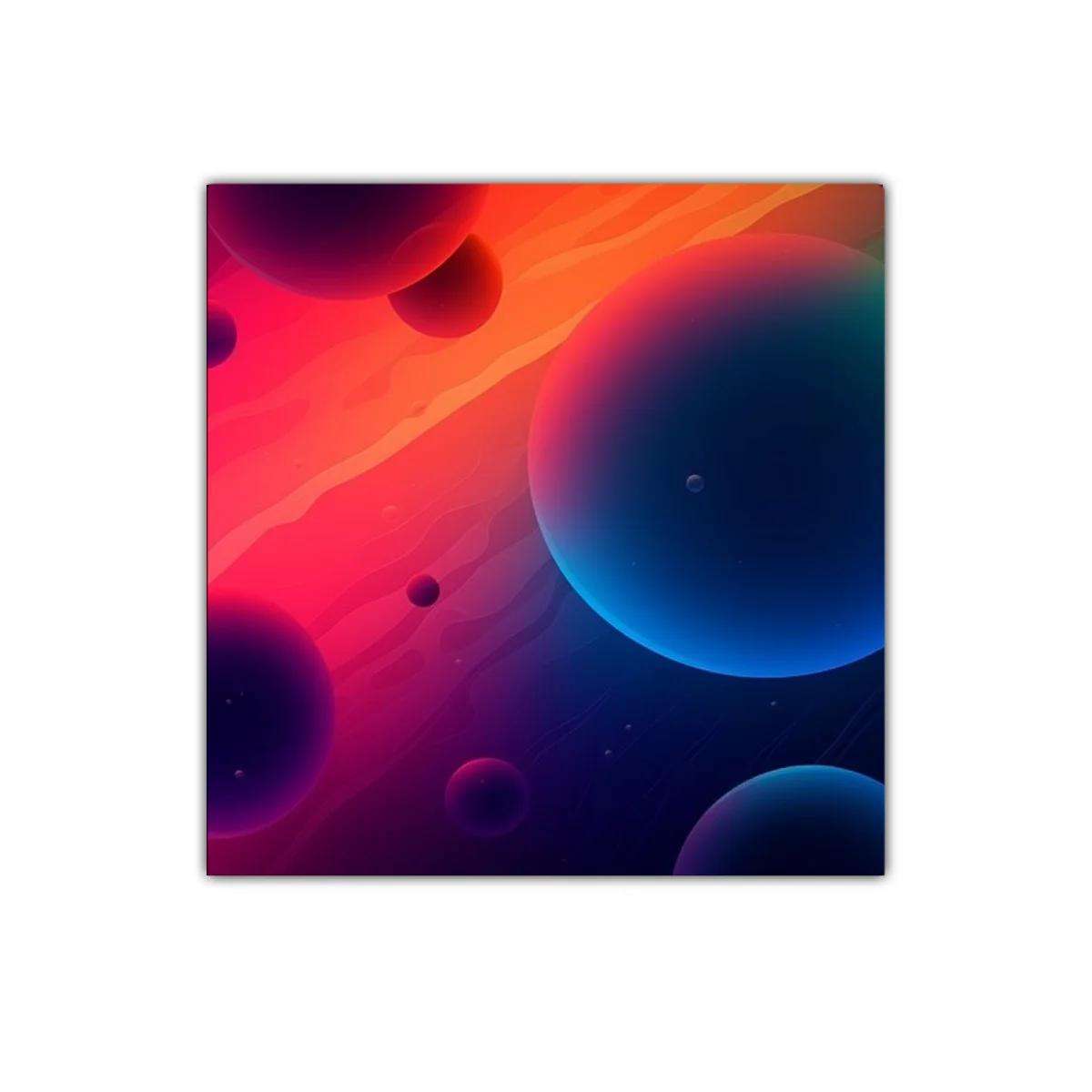 Composición abstracta con esferas en tonos cálidos y fríos — imagen principal