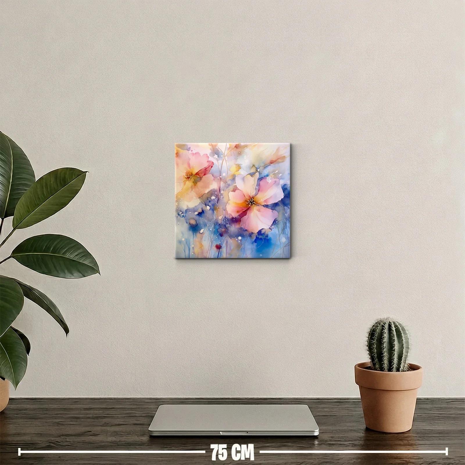 Cuadro decorativo con flores en tonos suaves y vibrantes — miniatura 2
