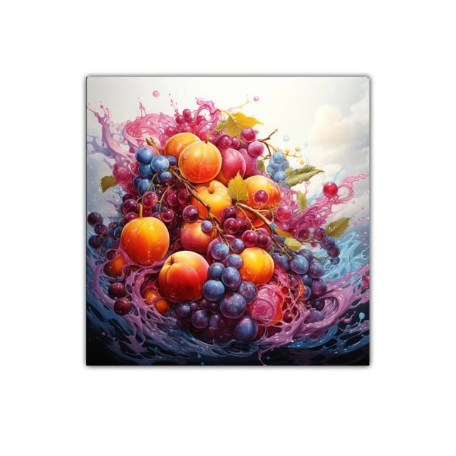 Explosión de Frutas con Color y Movimiento Vibrante