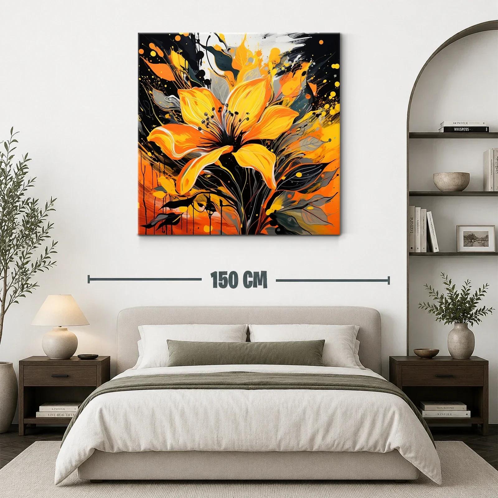 Flor vibrante con explosión de tonos naranja y negro — miniatura 3