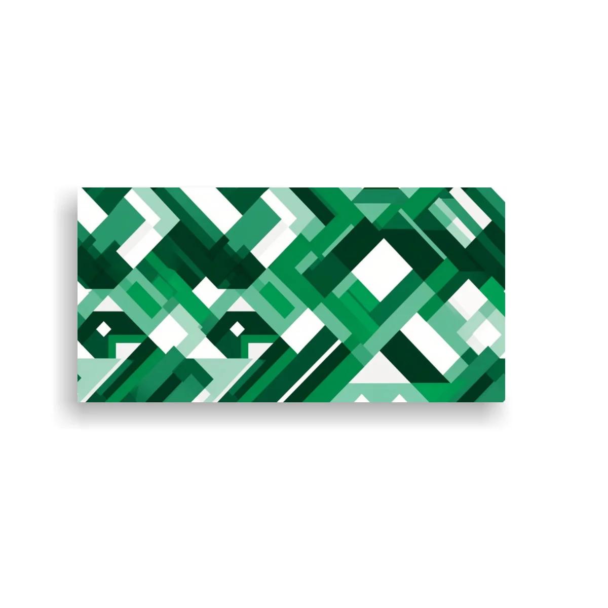 Cuadro patrón geométrico de rombos verdes y blancos — imagen principal