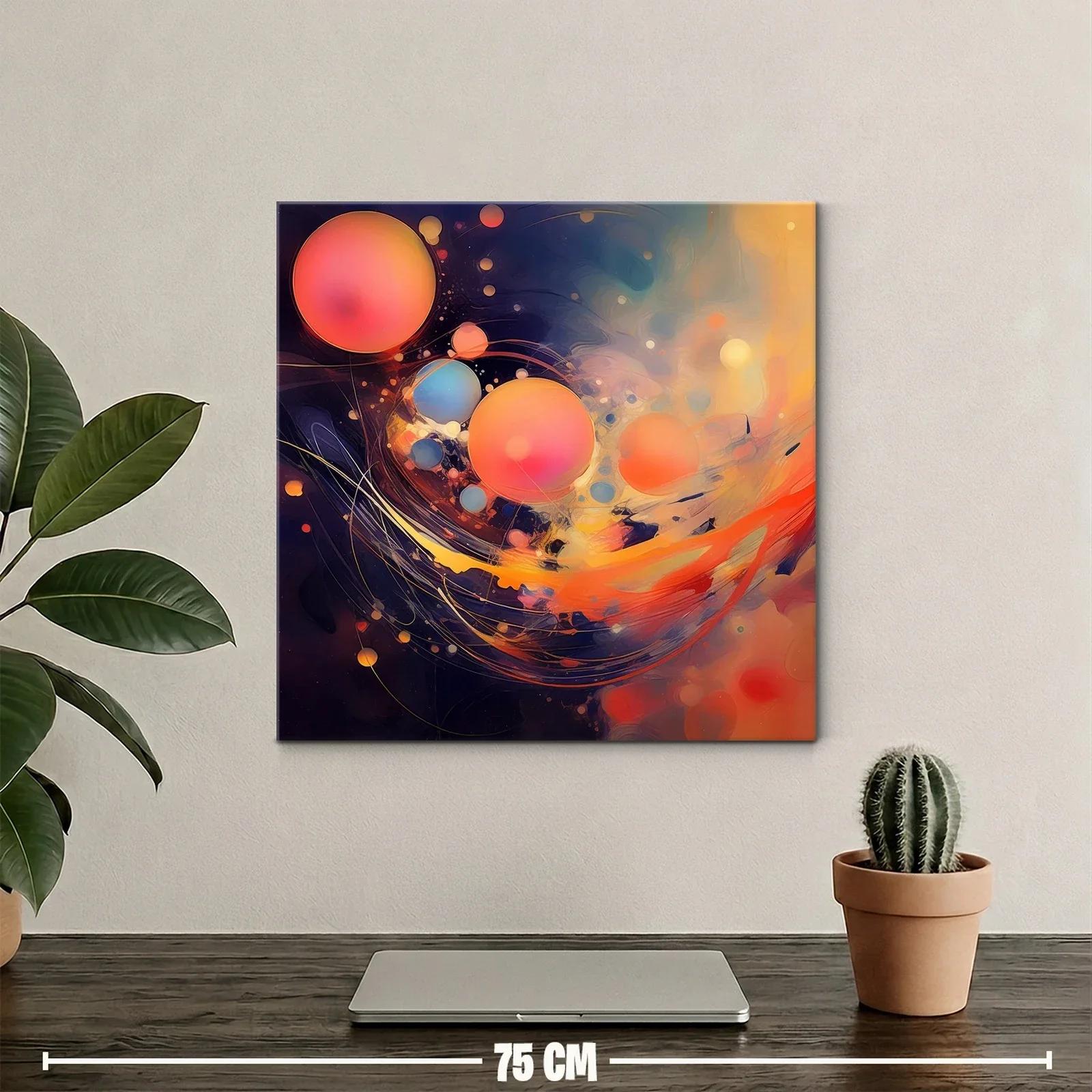 Cuadro abstracto con esferas vibrantes y dinámicas — miniatura 2