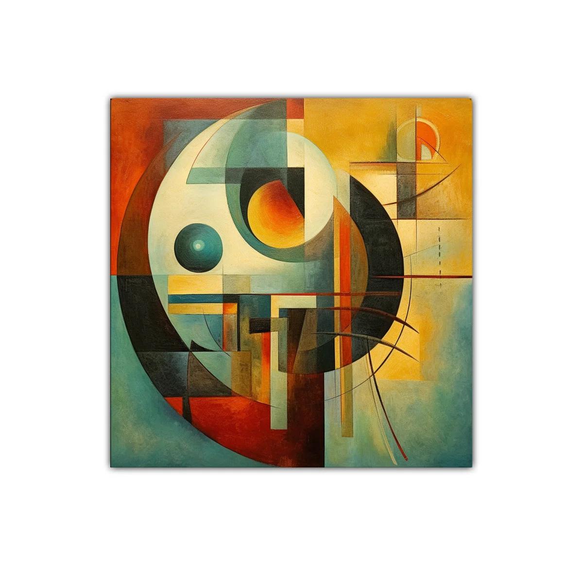 Composición abstracta con tonos cálidos y geométricos