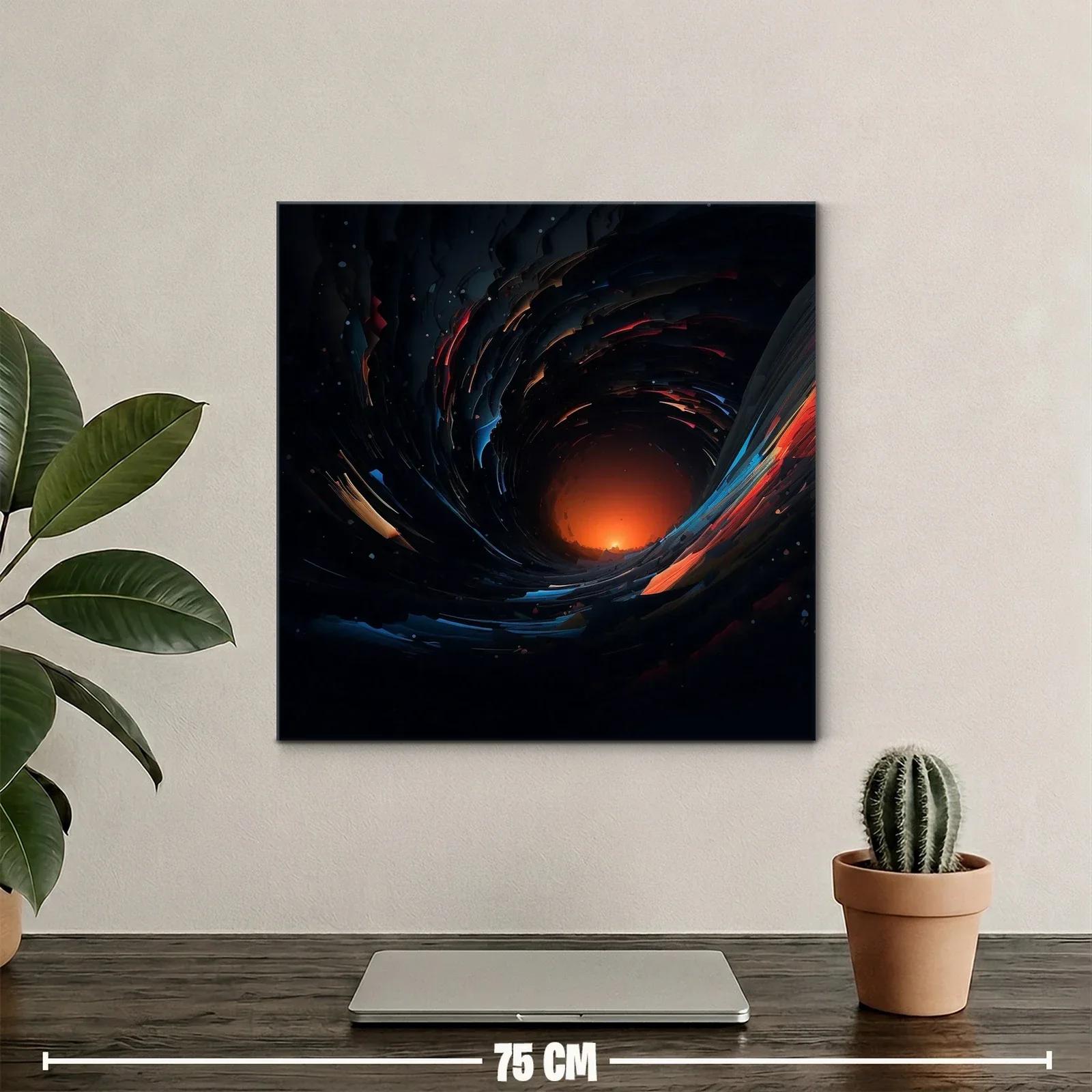 Cuadro abstracto de remolino y luz cálida intensa — miniatura 2
