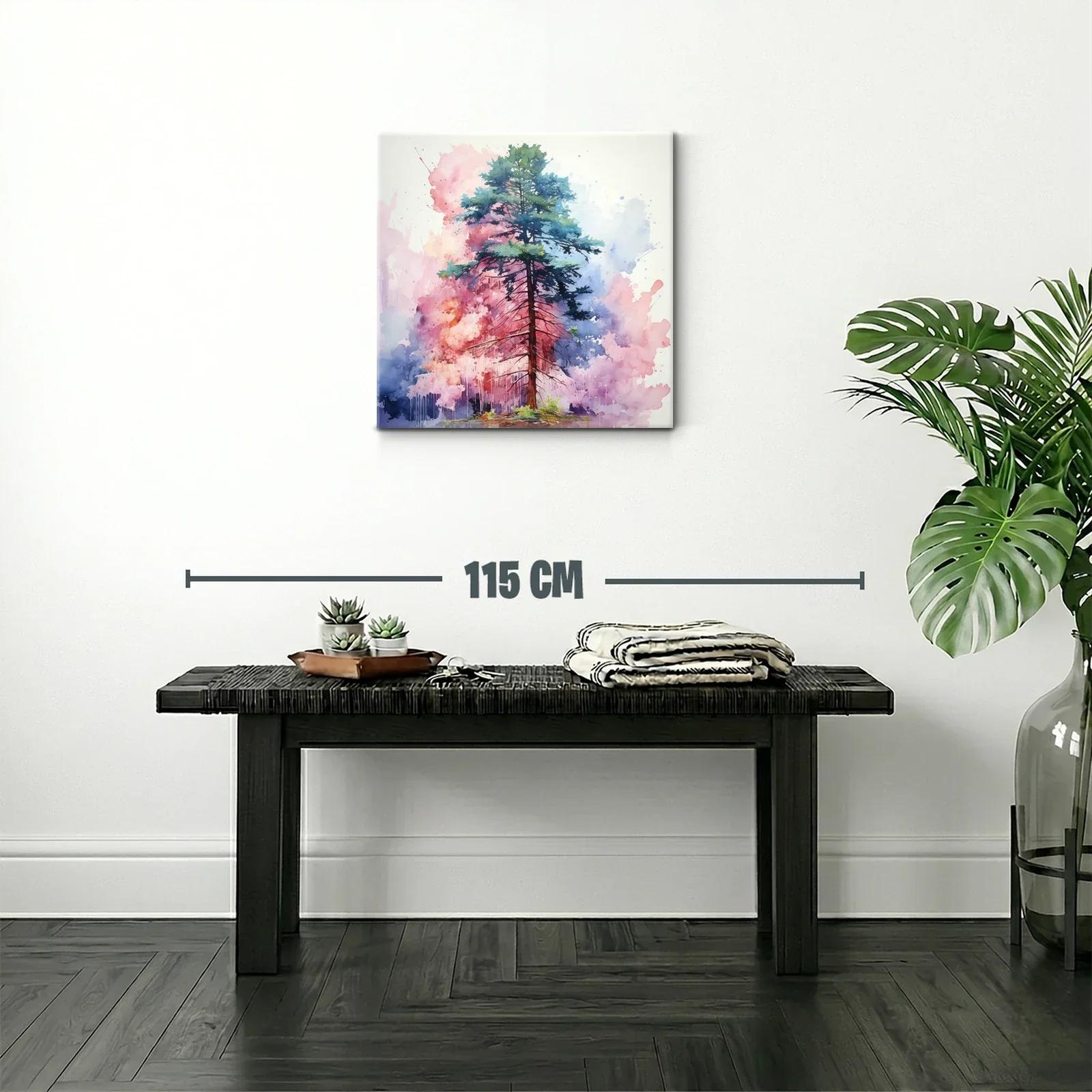 Árbol solitario con fondo vibrante en tonos pastel — miniatura 2