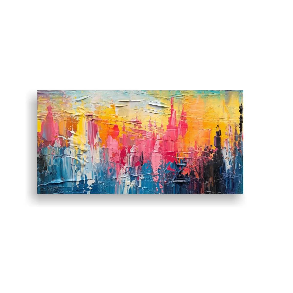 Cuadro skyline abstracto texturizado — imagen principal