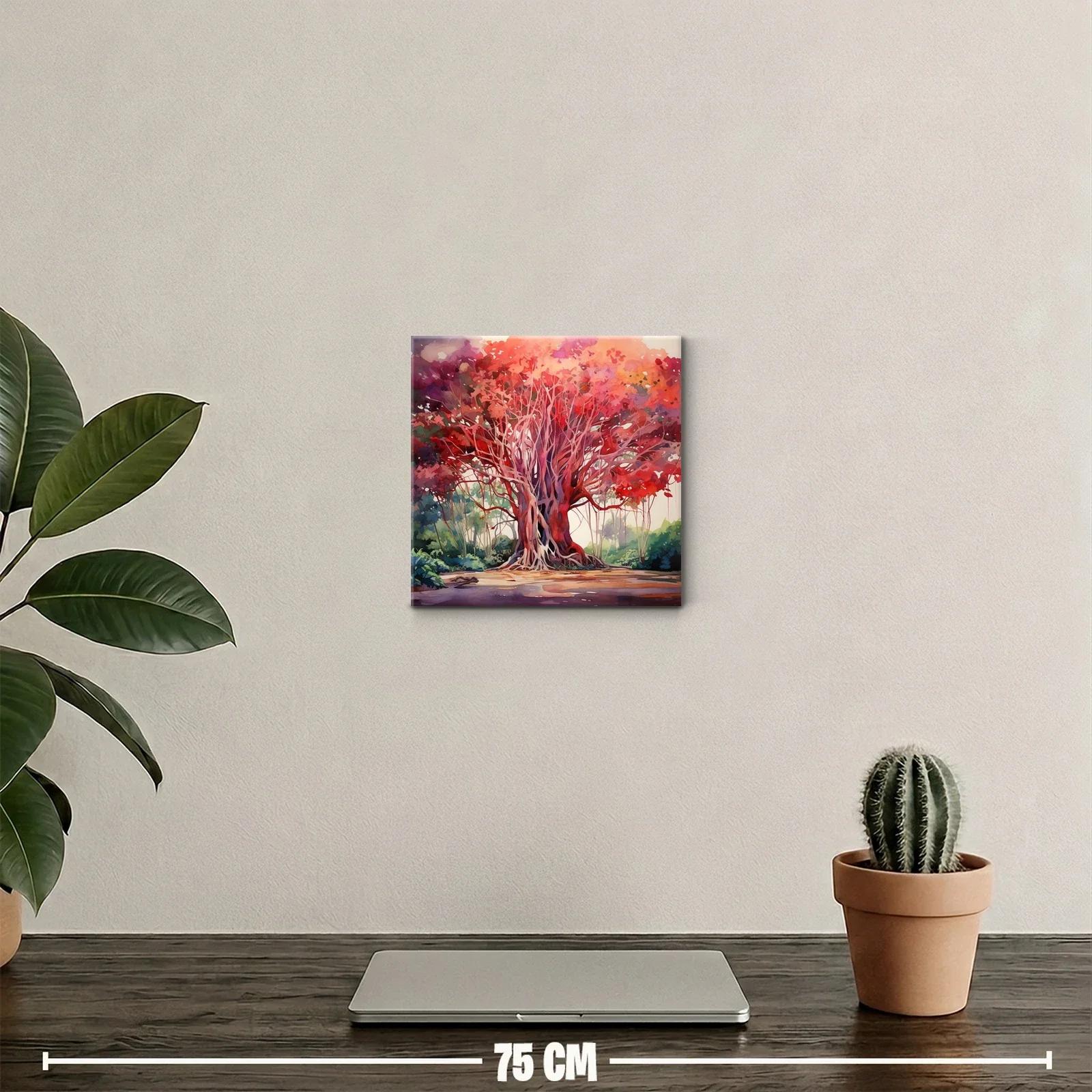 Árbol majestuoso con follaje en tonalidades rojas vibrantes — miniatura 2