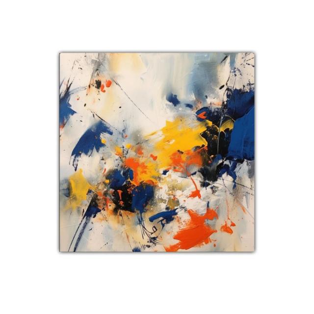 Cuadro abstracto con explosión de colores vibrantes