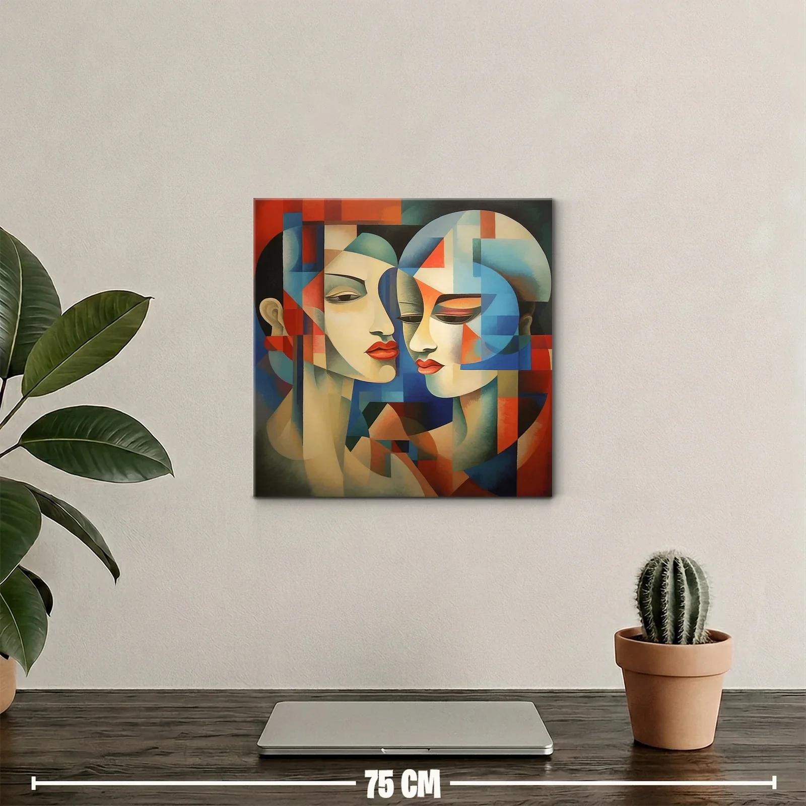Retratos abstractos en tonos cálidos y fríos vibrantes — miniatura 2