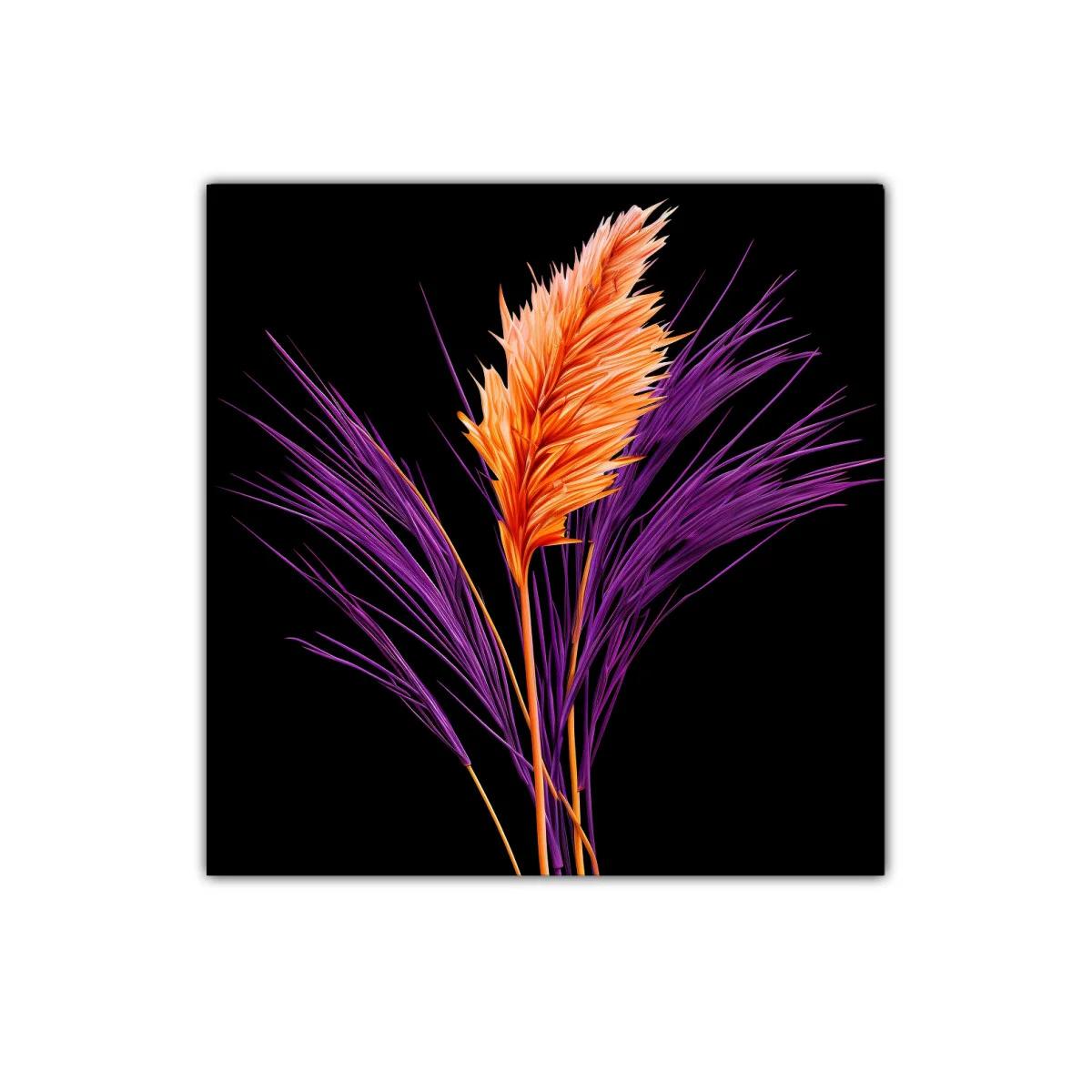 Cuadro decorativo con ramas estilizadas en tonos vibrantes — imagen principal