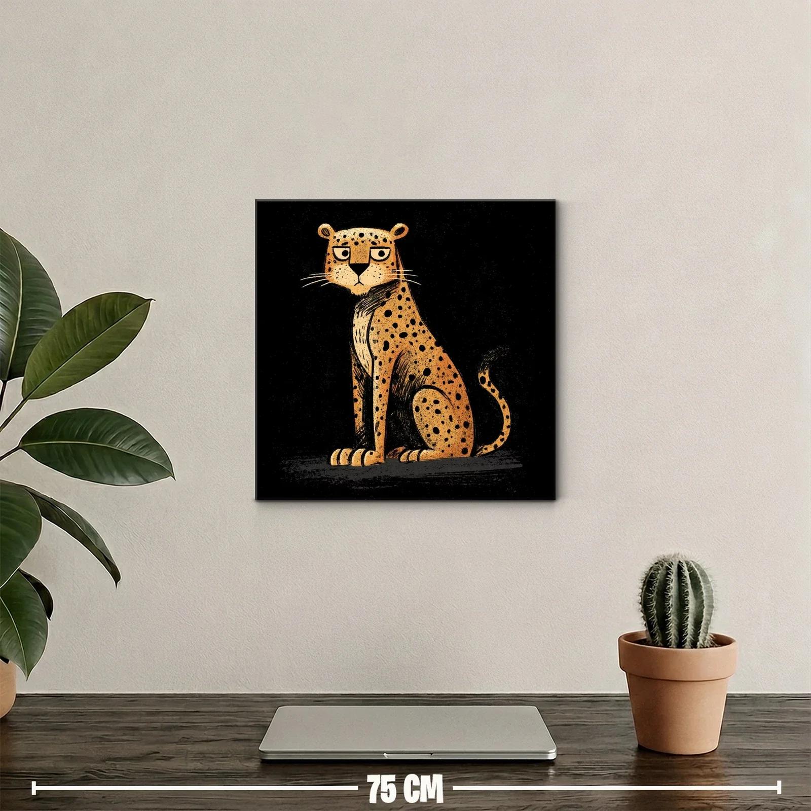 Leopardo de manchas negras en fondo oscuro expresivo — miniatura 2