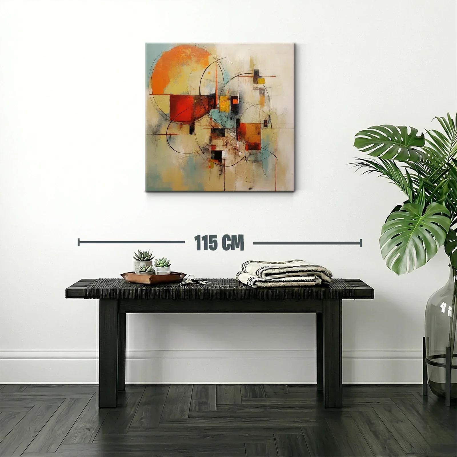 Composición abstracta en tonos cálidos y líneas dinámicas — miniatura 2