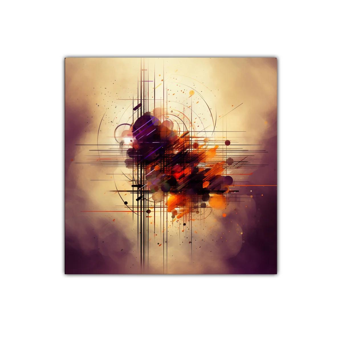 Composición abstracta vibrante con líneas y formas geométricas — miniatura 1