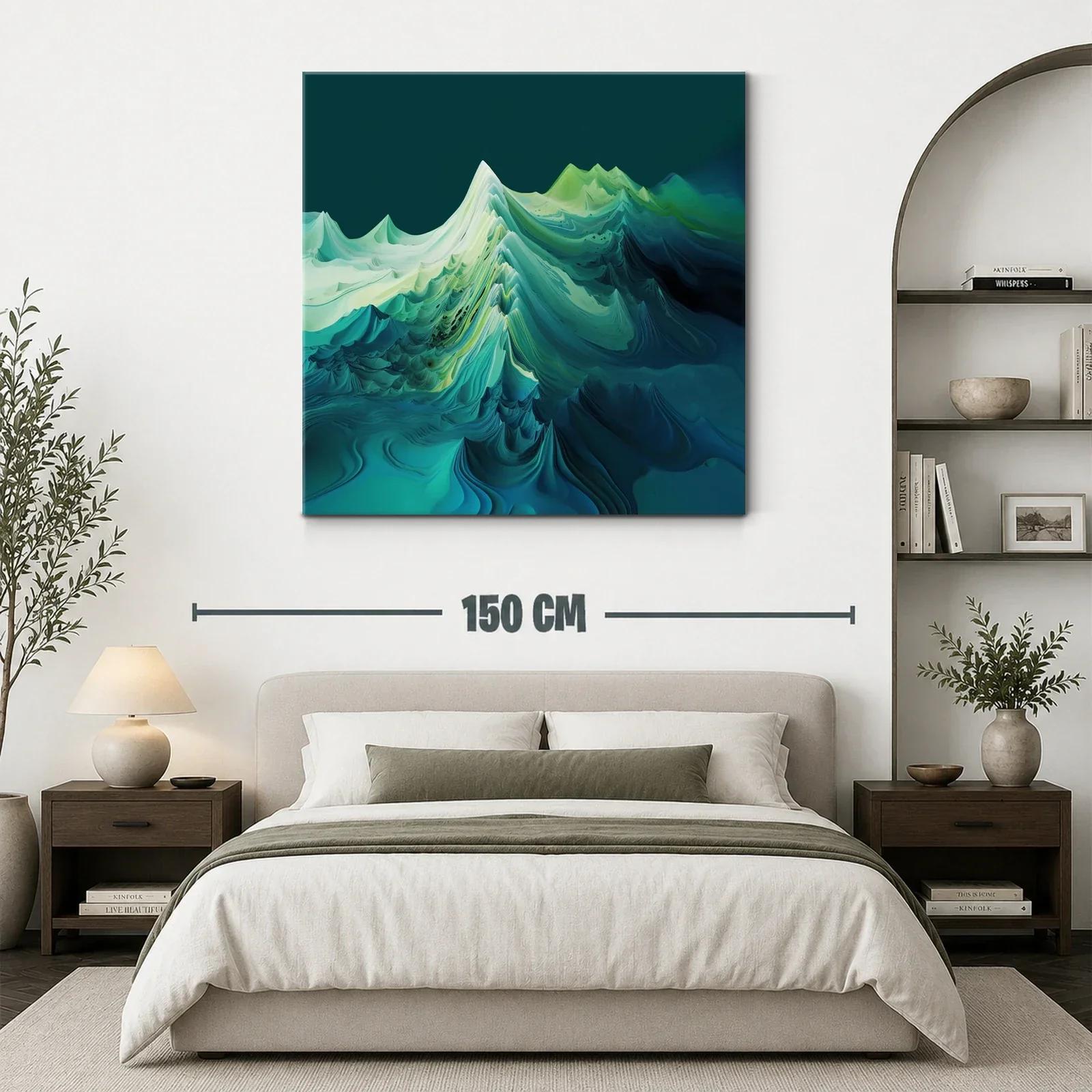 Paisaje abstracto en tonos verdes y azules profundos — miniatura 3