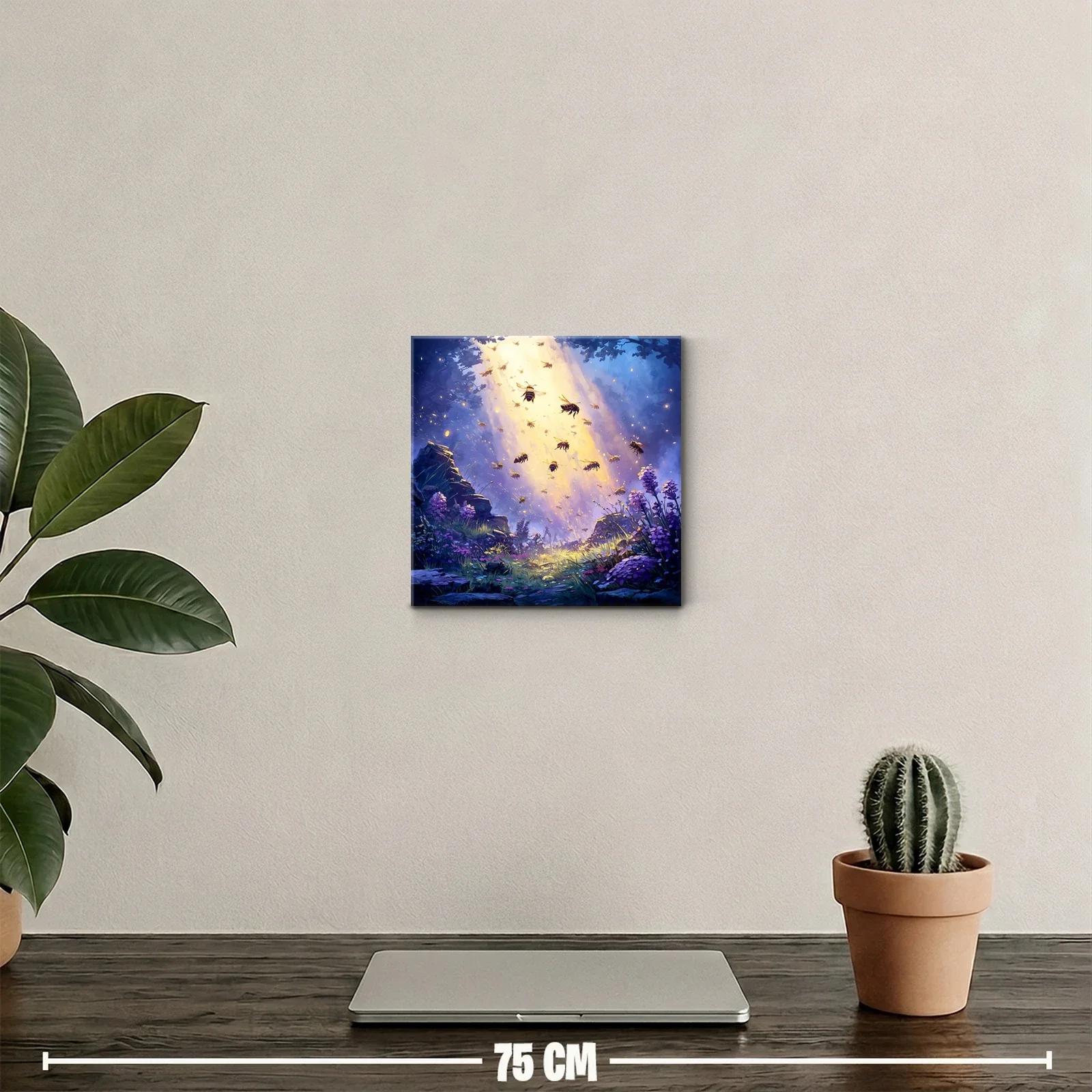 Colmena iluminada en un paisaje mágico al atardecer — miniatura 2